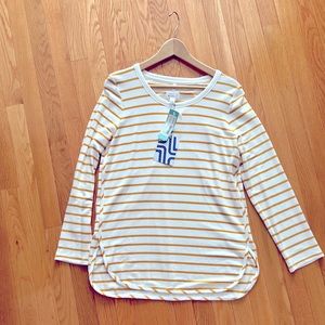 Market & Spruce Zansia Curved Hem French Terry Knit Top